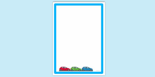 FREE! - Simple Blank 3 Cars Bumper to Bumper Page Border