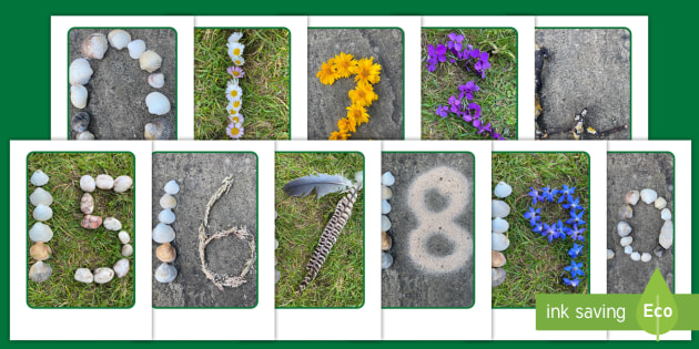 nature themed numbers 0 20 display posters