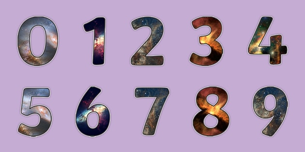 Space Themed Photo Display Numbers (teacher made)