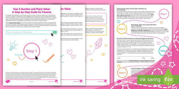 Number and Place Value Parent Guide and Activity Ideas - Year 6 Subject