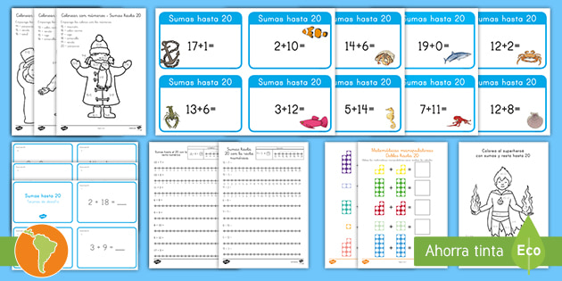 Paquete De Recursos Sumas Hasta El 20 Teacher Made 5874