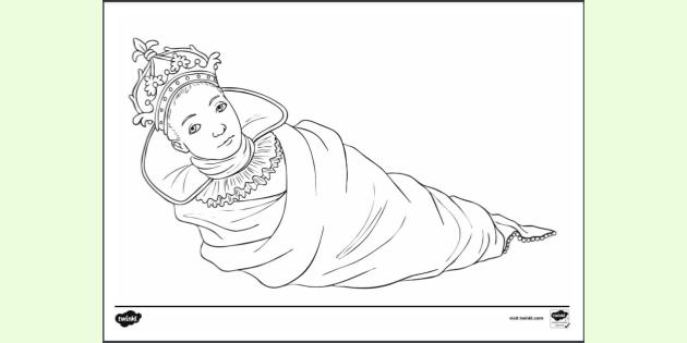 FREE! - Baby Boy with a Crown Colouring Sheet | Twinkl Resources