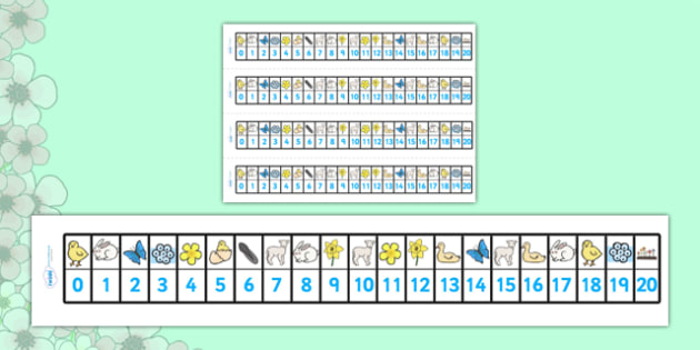 number printable line 1-20 Maths, number Spring    Number Track FREE!  20) (1 Math,