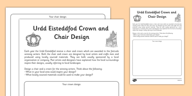 Urdd Eisteddfod Crown and Chair Design - welsh, cymraeg Urdd Eisteddfod Crown and Chair Design - welsh, cymraeg