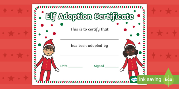 christmas-elf-adoption-certificate-teacher-made-twinkl for Free Printable Elf Adoption Certificate Printable Christmas Elf Adoption Certificate (Teacher-Made) - Twinkl for Free Printable Elf Adoption Certificate Printable