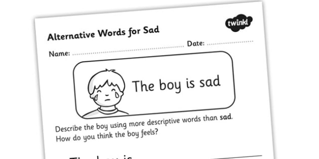 alternative-words-for-sad-worksheet-teacher-made