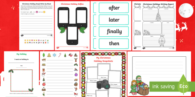 KS1 Christmas Holidays Write Up Resource Pack (teacher made)