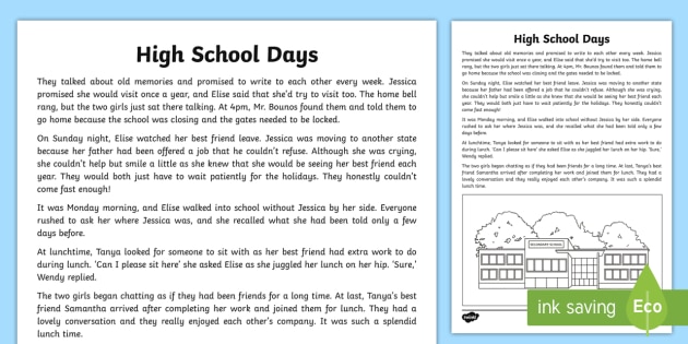 Personal Narrative First Day Of School