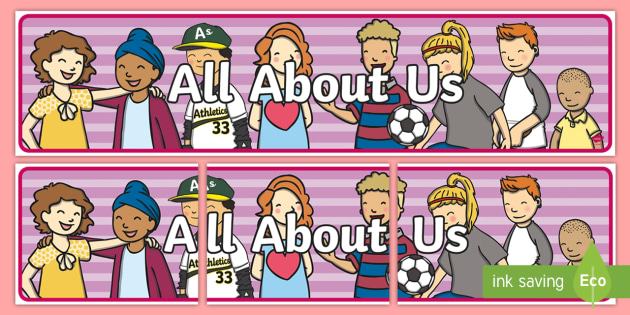 All About Us Display Banner - All About Me Display Banner