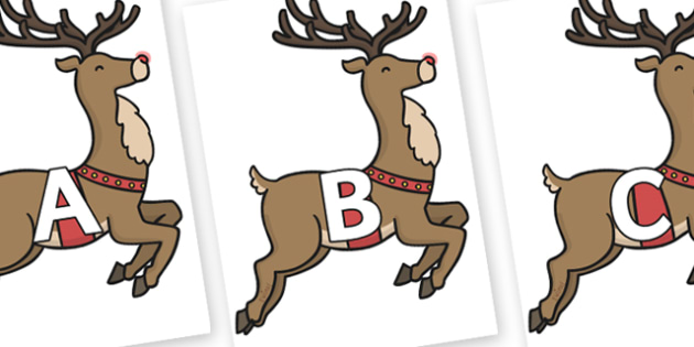 A-Z Alphabet on Rudolph (teacher made)
