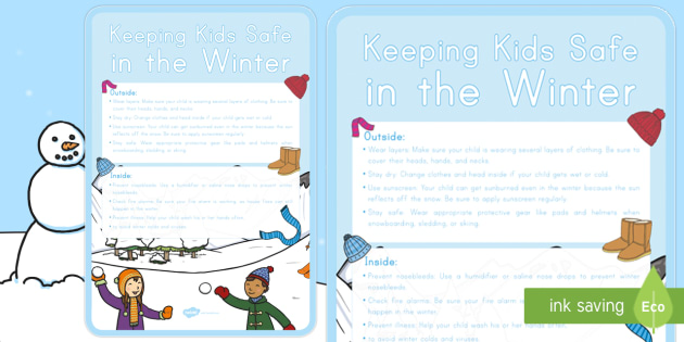 Keeping Kids Safe In Winter Poster