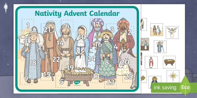 Nativity Advent Calendar Christmas Teaching Resource Twinkl