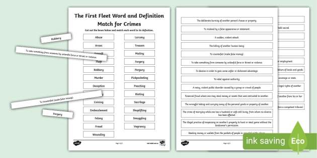 crime vocabulary exercises primary resources