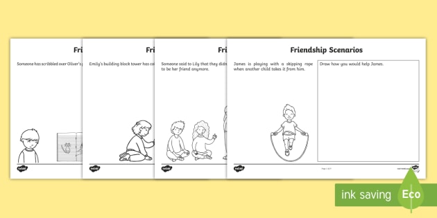 CfE Early Level Friendship Scenarios Worksheets