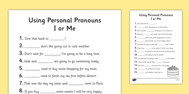 T L 4012 Using Personal Pronouns I or Me Worksheet_ver_1