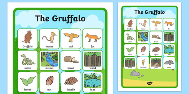 The Gruffalo Vocabulary Matching Mat - the gruffalo