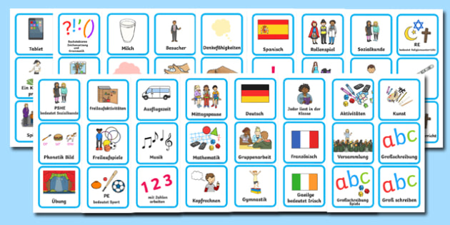 Visual Timetable for KS1 Plain German (Teacher-Made)