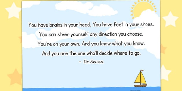 You Have Brains in Your Head Reading Quote Poster - poster ...
