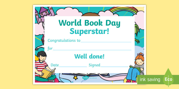 FP World Book Day Certificate (teacher made)