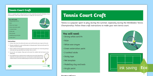 KS2 Tennis Court Summer Craft Activity (teacher made)