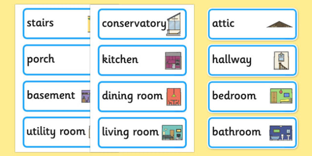 House vocabulary, Parts of the House, Rooms in the House, House