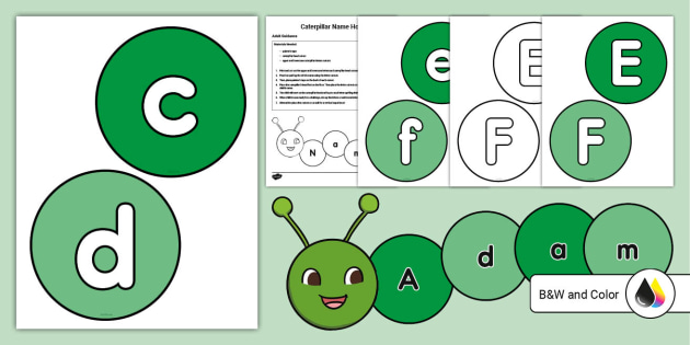 Caterpillar Name Hop Gross Motor Activity (teacher made)