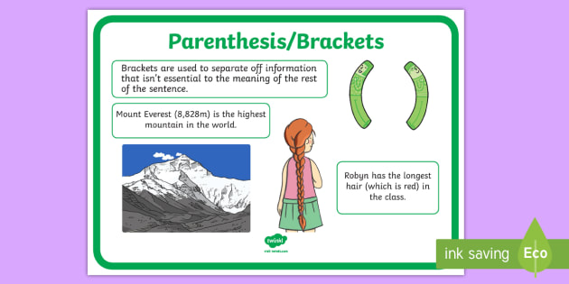  Parenthesis Poster KS2 Punctuation teacher Made 