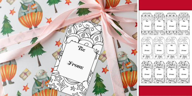 Christmas Gift Tags to Colour and... | Twinkl Party - Twinkl christmas-gift-tags-to-colour-and-twinkl-party-twinkl