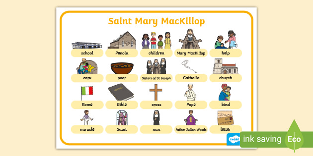 Saint Mary MacKillop Word Mat (teacher made)