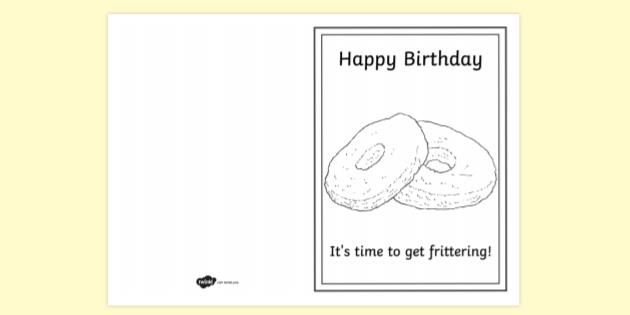 FREE! - Pineapple Fritter Birthday Card Colouring Activity