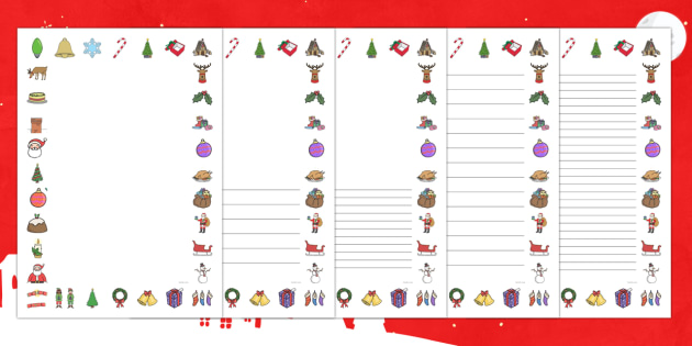 christmas page borders  primary resources teacher made