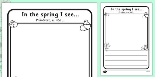 in the spring i see writing frame romanian translation