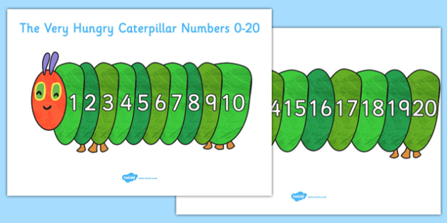 Numbers 0-20 To Support Teaching On The Very Hungry Caterpillar