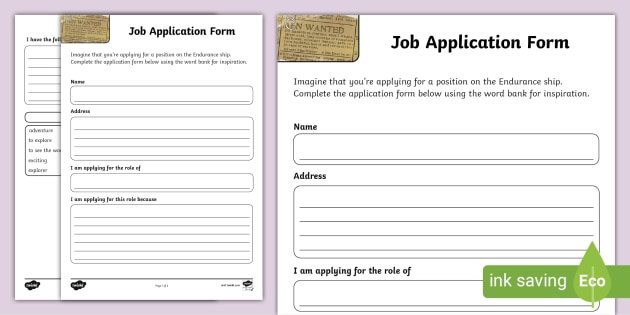 Candidate Application Form Template