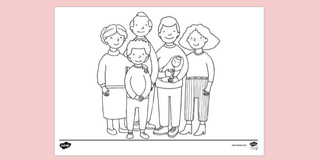 coloring family pages