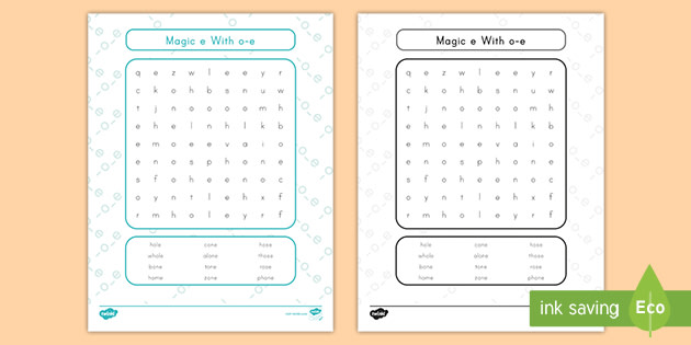 Magic e With o-e Words Word Search (Teacher-Made)