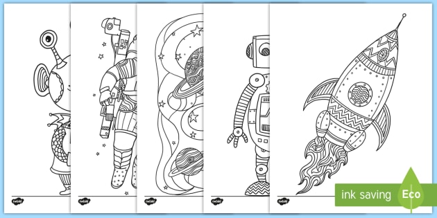 space mindfulness coloring sheets teacher made