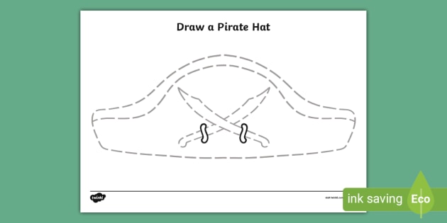 EYFS Draw a Pirate Hat Pencil Control Activity Twinkl - Main Image