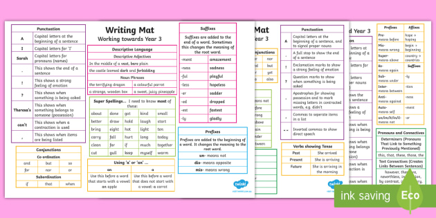 Year 3 Differentiated Writing Word Mats (teacher made)