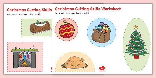 Christmas Scissor Skills - Santa's Beard Cutting Worksheets - Fine Motor  Skills