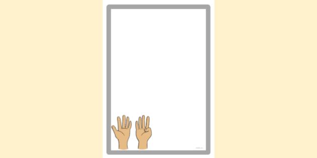 Simple Blank Finger Counting Nine | Page Borders | Twinkl