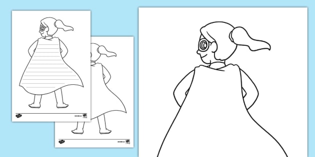 Flying Superhero Template Printable Vector Flying Superhero