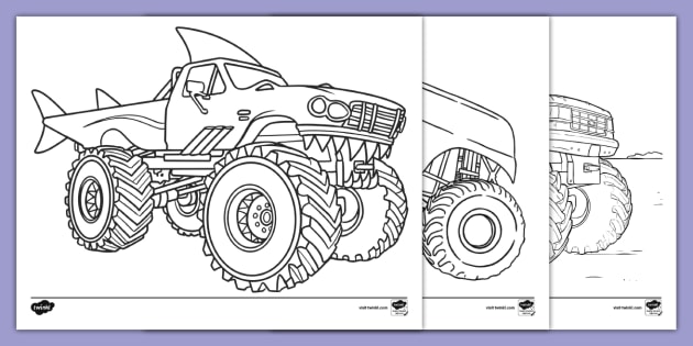 Printable Monster Truck Coloring Pages - Twinkl CA - Twinkl
