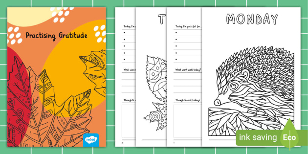 Autumn Mindfulness Colouring Gratitude Journal