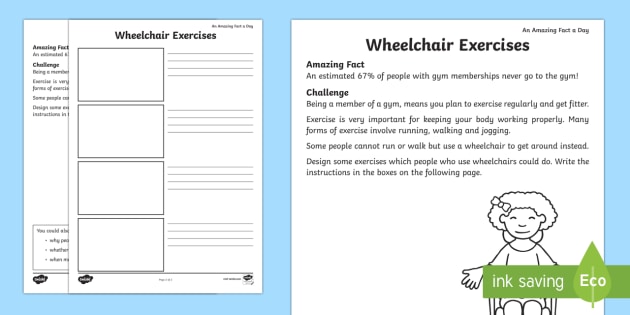 Wheelchair Exercises Worksheet / Worksheet