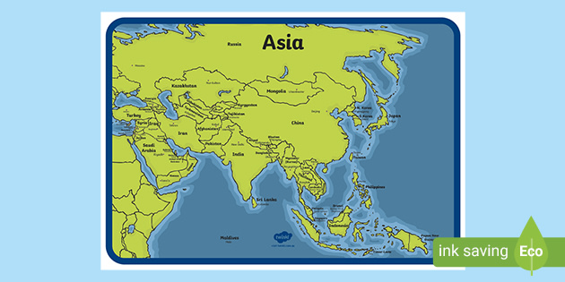 Map of Asia with Names (Teacher-Made)