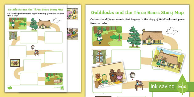 Goldilocks And The Three Bears Cut And Stick Story Map Activity