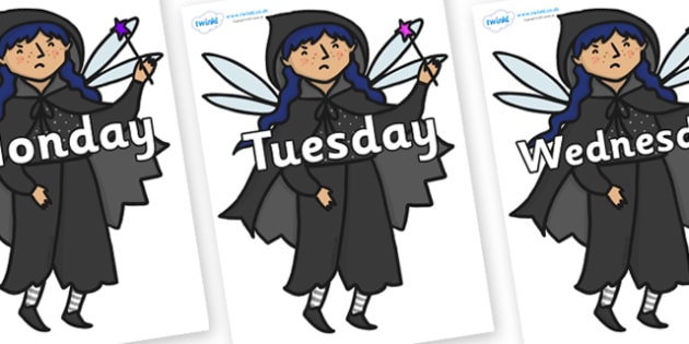 cursive days of the week on evil fairy