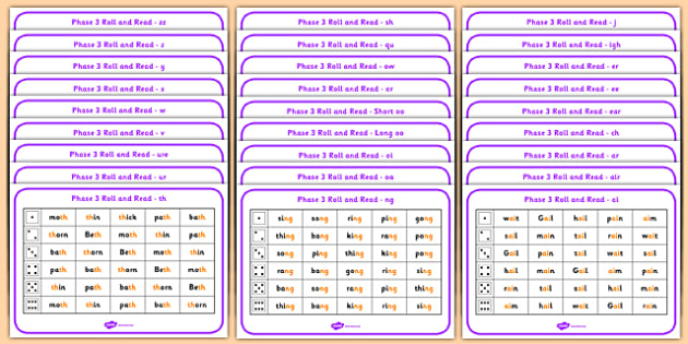 Phase 3 Complete Phoneme Roll And Read Mat Phase 3 Phoneme 