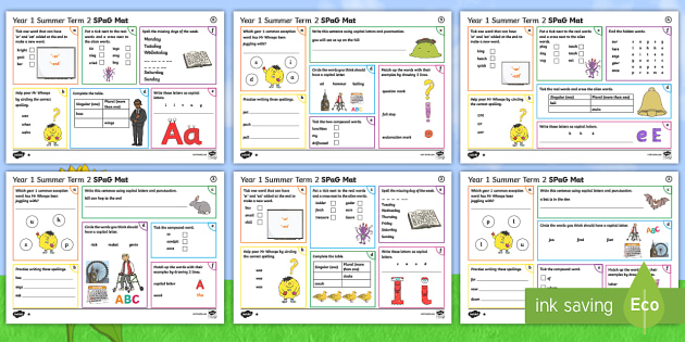 year 1 summer term 2 spag activity mats ks1 key stage 1